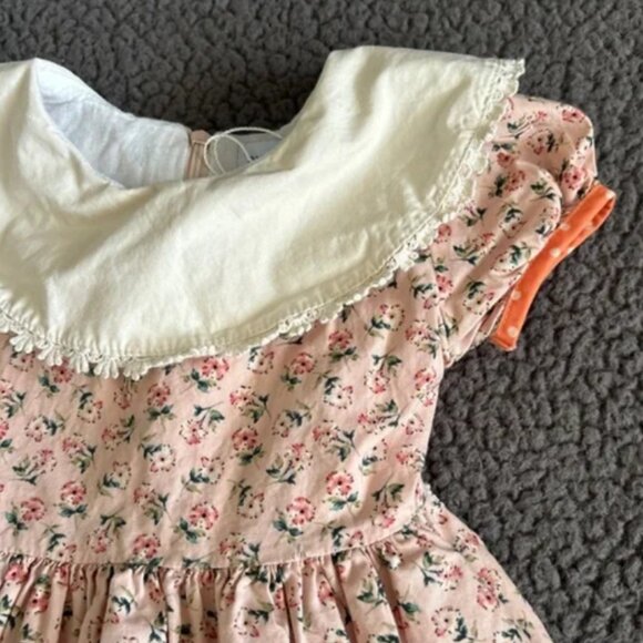dress baby girl 3 cream orange floral‎ classic flowy vintage - Picture 2 of 7